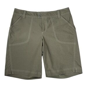 Women's Columbia Green Regular Fit Stretch Shorts Tag Size 10‎ Measures 34x9.75